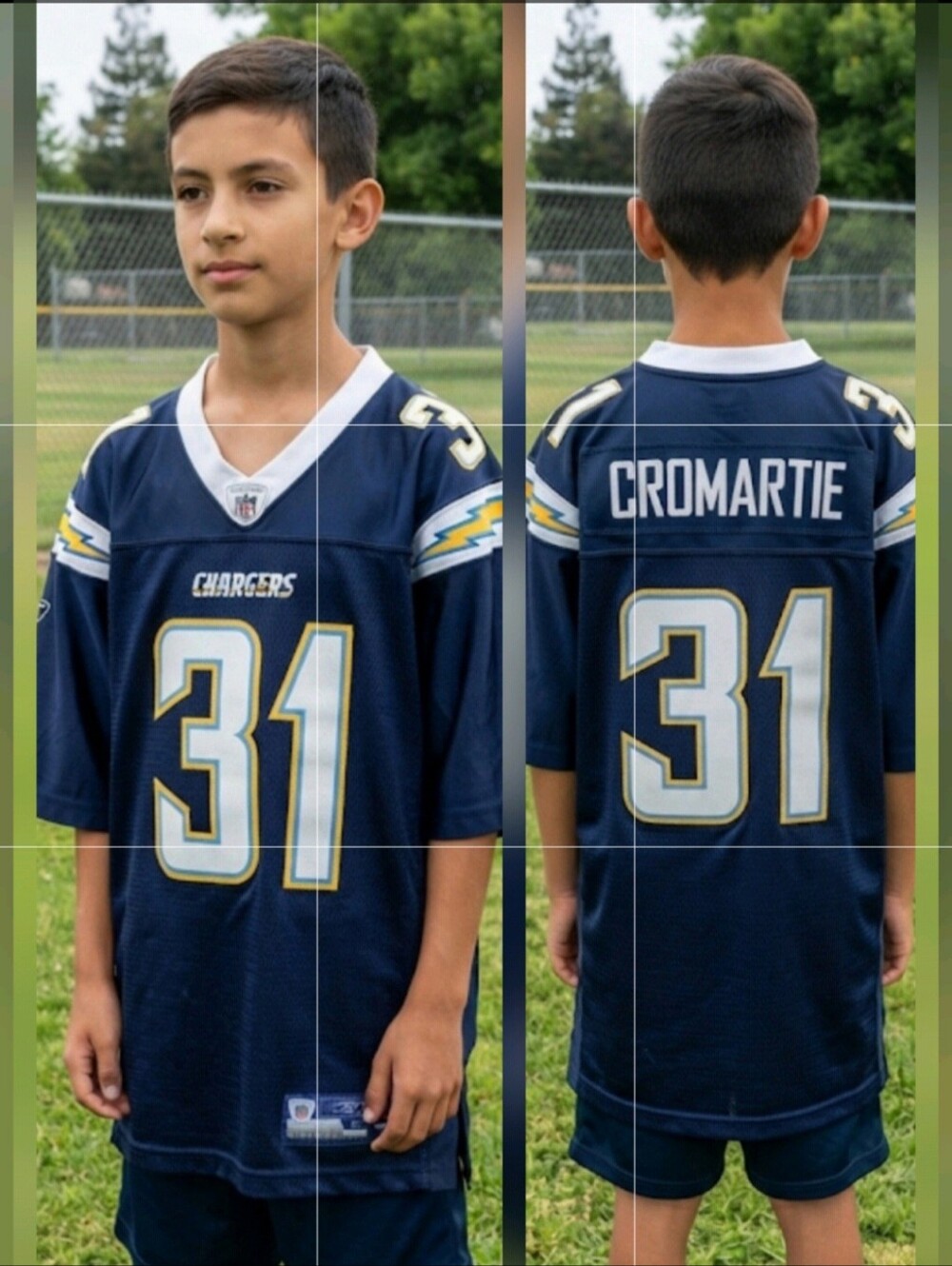 Youth Official NFL Reebok Chargers #31 Antonio Cromartie Jersey Size 14-16 (L)